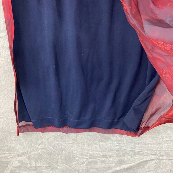 Vintage Harlow Nites Asian Brocade Maxi Dress Size 12 Sleeveless Evening Long - Picture 15 of 16